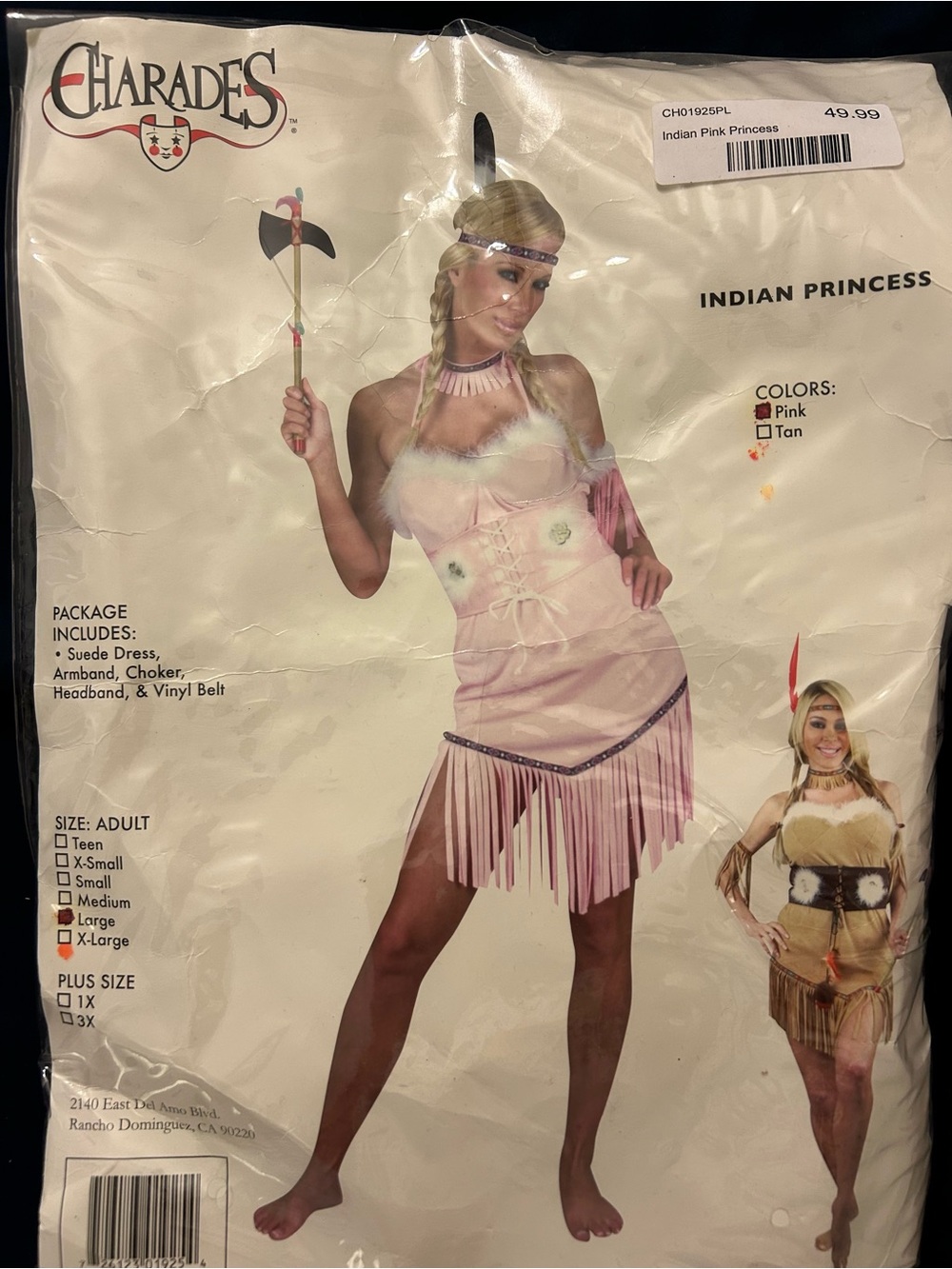 Charades Pink Indian Princess Women's Costume